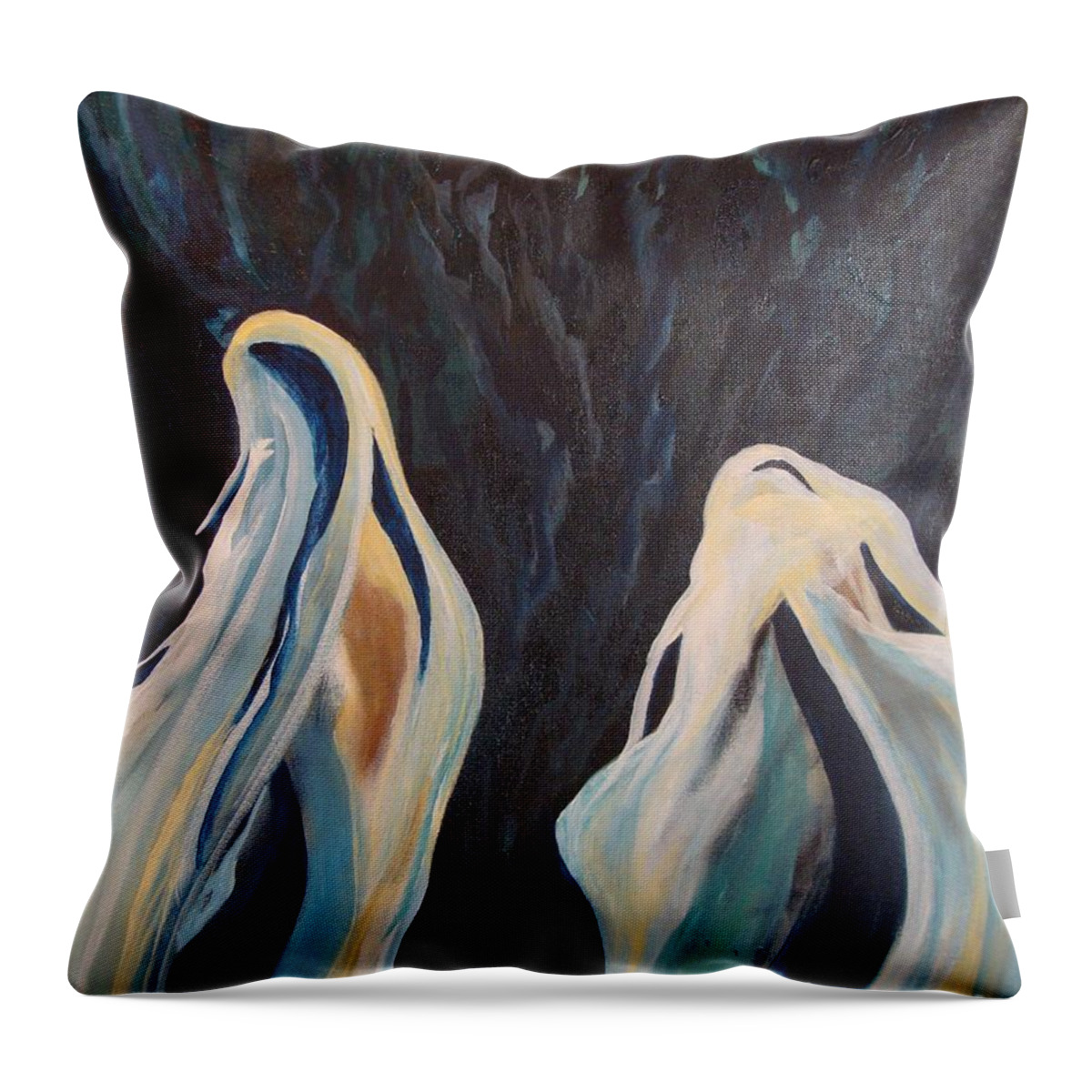 Abstract Throw Pillow featuring the painting Fugue by Stuart Engel