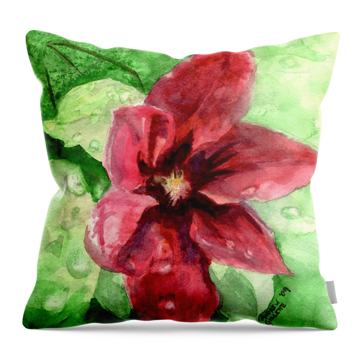Flower Throw Pillow featuring the painting Full Bloom by Andrew Gillette