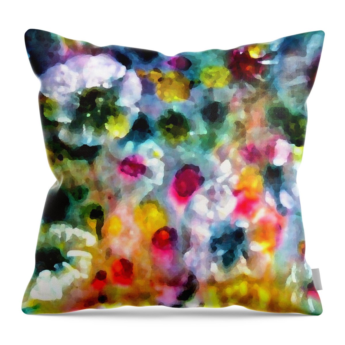 Flowers Throw Pillow featuring the digital art Full Bloom by Don Wright