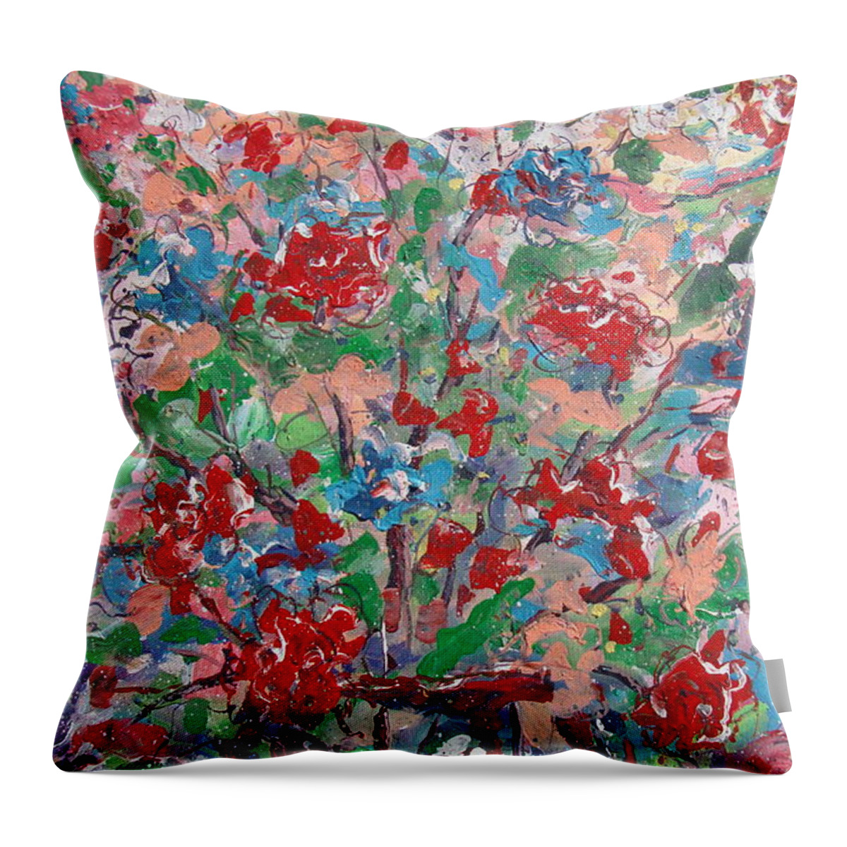 Painting Throw Pillow featuring the painting Full Bloom. by Leonard Holland