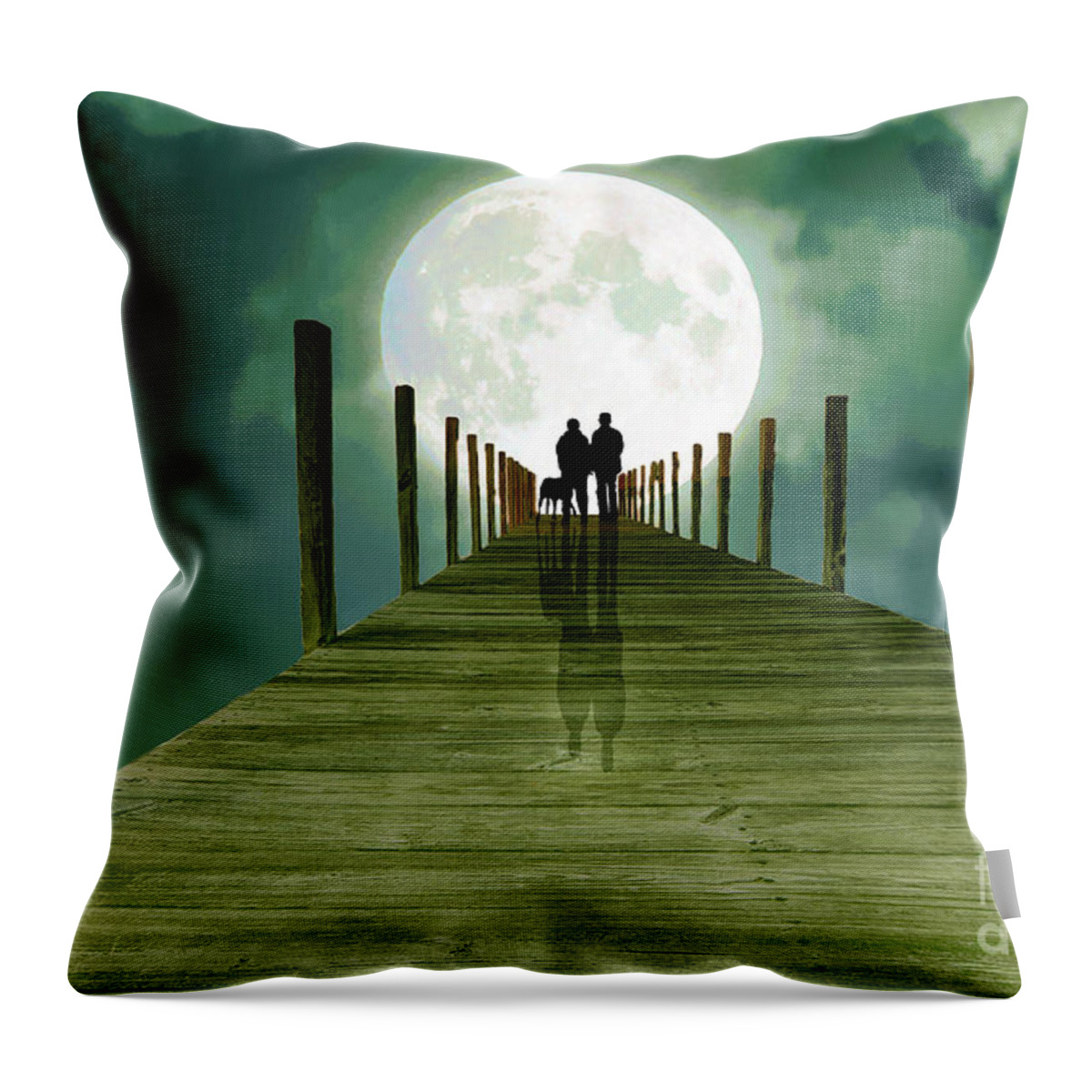 Moon Throw Pillow featuring the photograph Full Moon Silhouette by Mim White