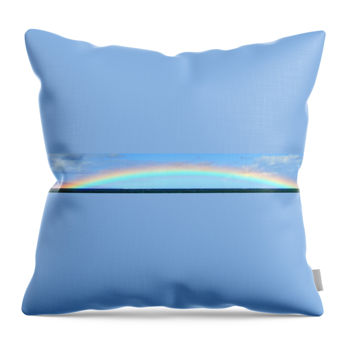 Rainbow Throw Pillow featuring the photograph Full Rainbow by Richard Omura