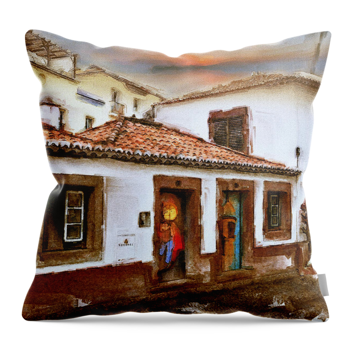 Funchal Throw Pillow featuring the digital art Funchal by Rinaldo Mendes