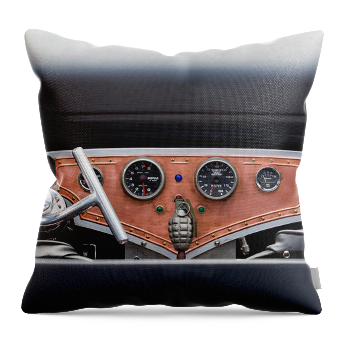 Funny Car Throw Pillow featuring the photograph Funny Car Dash by Chris Dutton