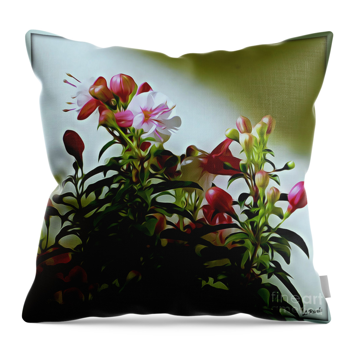 Flower Throw Pillow featuring the photograph Fushia by Leslie Revels