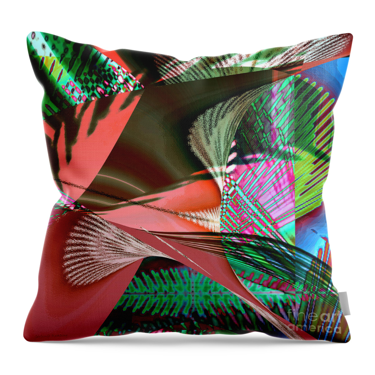 Abstract Throw Pillow featuring the digital art Fusion of Colors by Gerlinde Keating