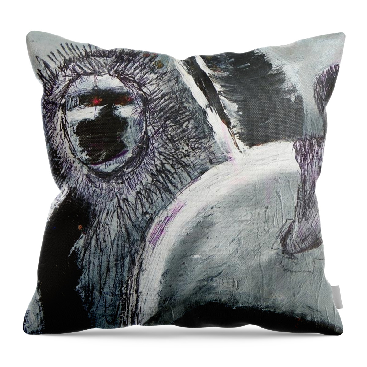 Expressive Throw Pillow featuring the painting Future and Past by Judith Redman