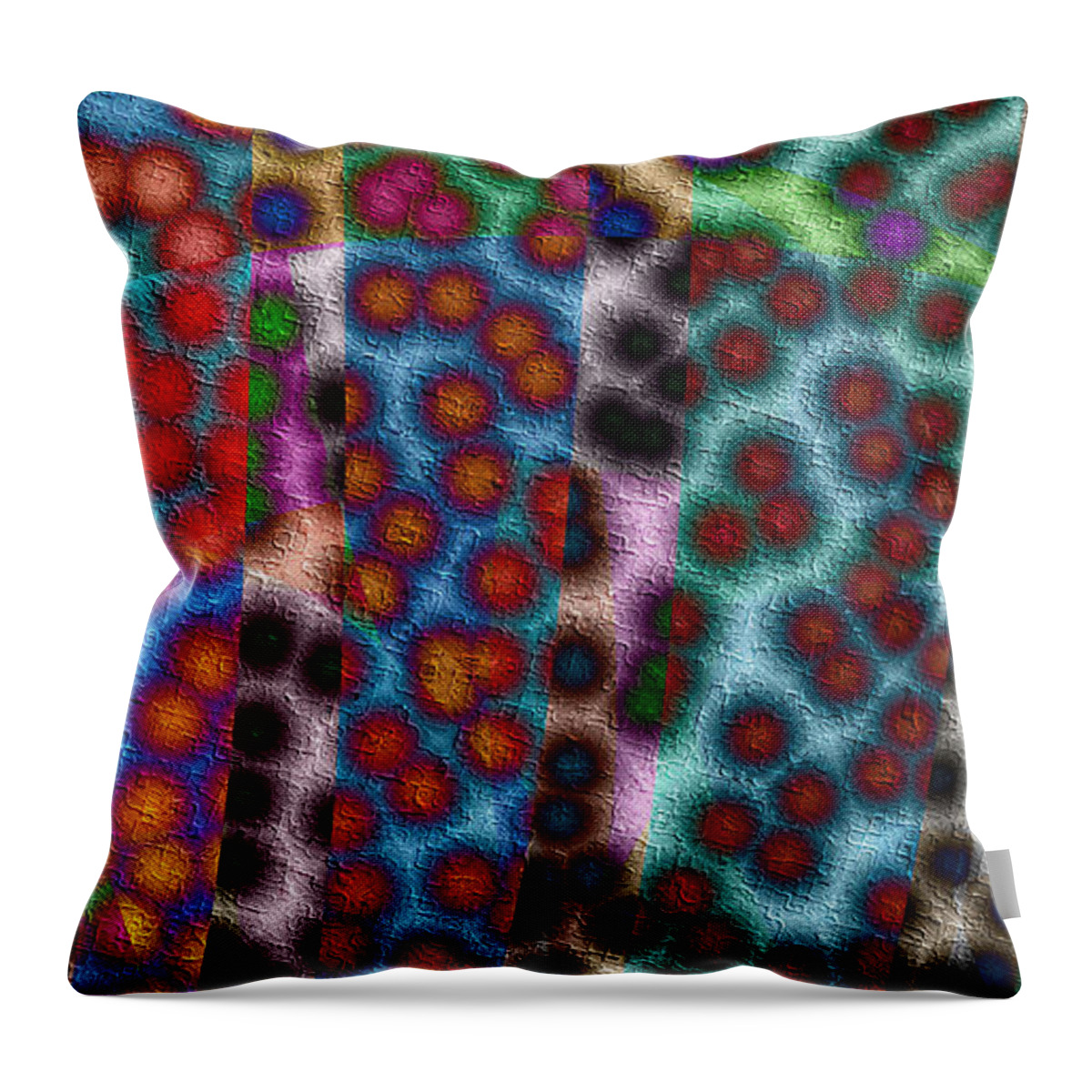 Fuzzy Microorganisims Throw Pillow featuring the digital art Fuzzy Microorganisims by Kiki Art