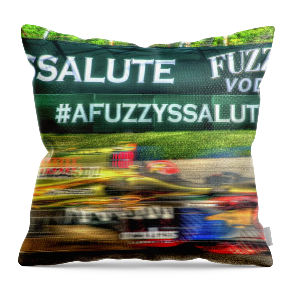 Indianapolis 500 Throw Pillow featuring the photograph Fuzzy's Vodka by Josh Williams