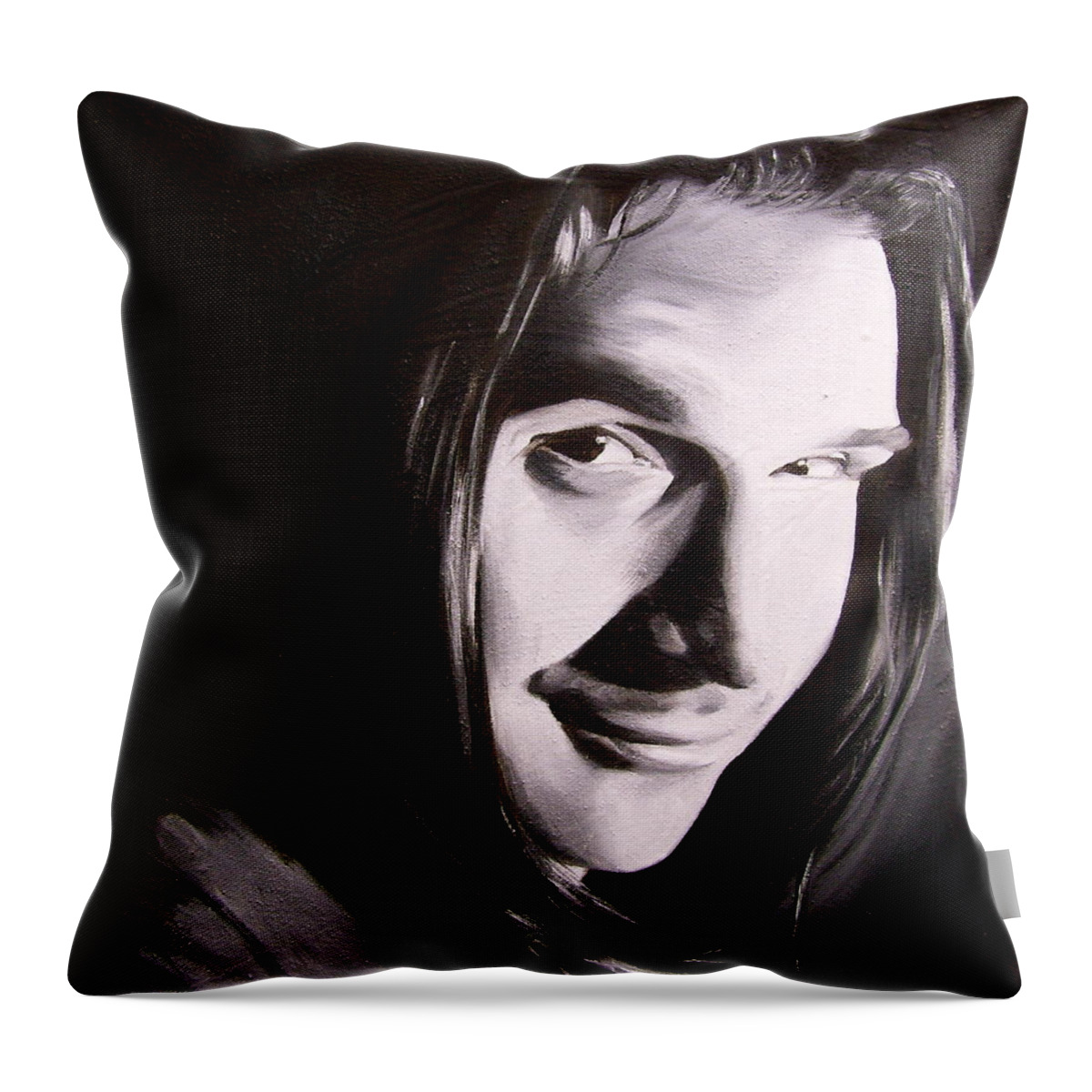 Portraiture Art Throw Pillow featuring the painting Gabriel by Laura Pierre-Louis