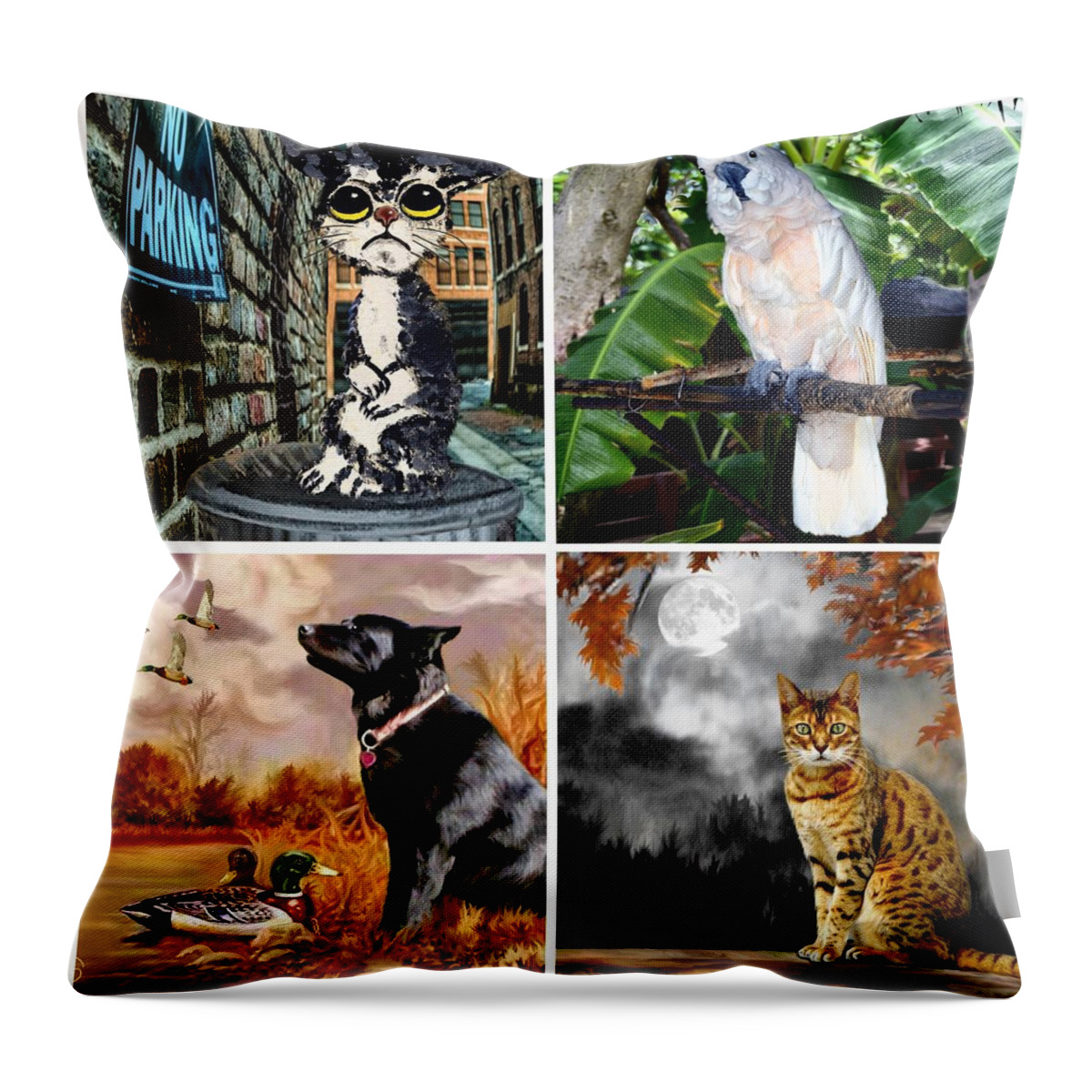 Love Throw Pillow featuring the painting Animals and Wildlife by Ron Chambers