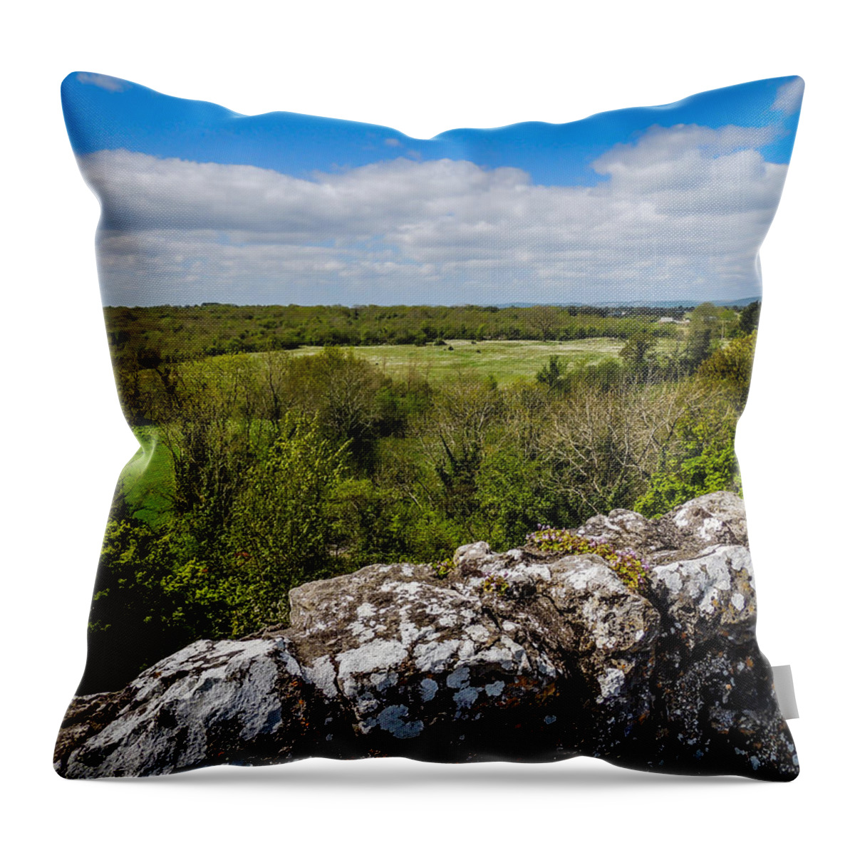 15th Century Throw Pillow featuring the photograph Galway Countryside from Yeats Tower by James Truett