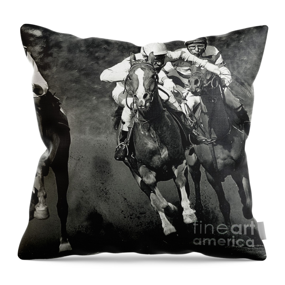 Horse Throw Pillow featuring the photograph Gambling Horses by Dimitar Hristov
