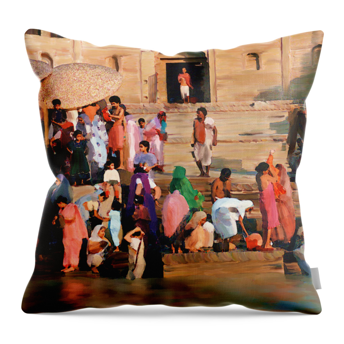 Ganges River Throw Pillow featuring the photograph Ganges by Kurt Van Wagner