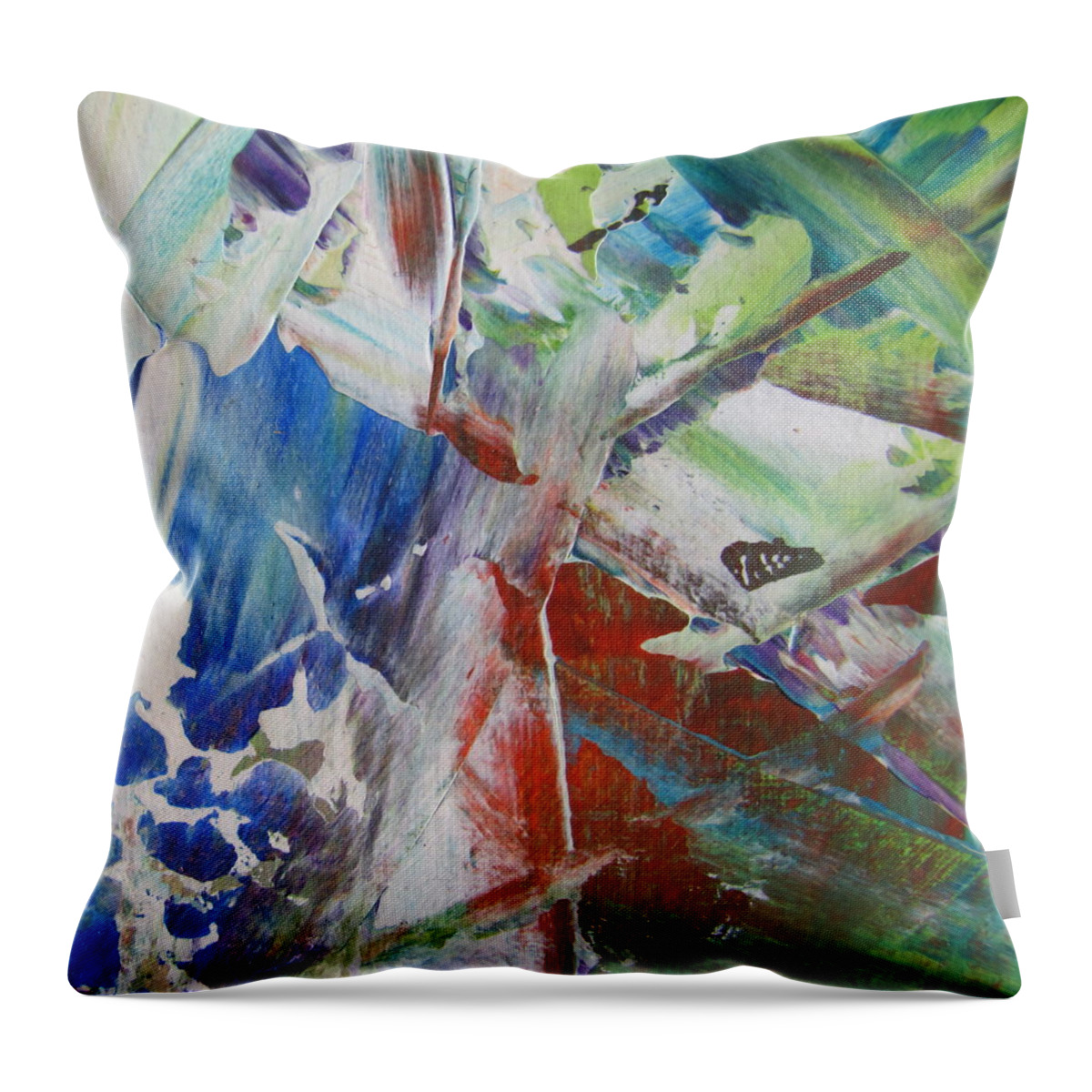 Painting Throw Pillow featuring the painting Garden Abstract 3 by Anita Burgermeister