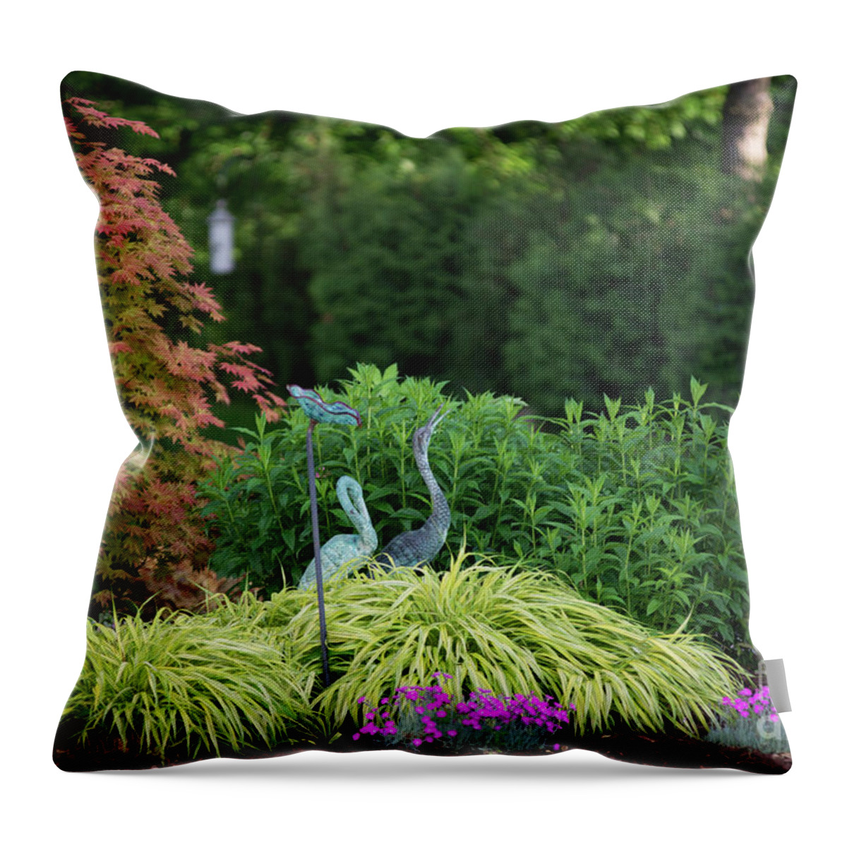 Japanese Maple Throw Pillow featuring the photograph Garden Colors by David Bearden