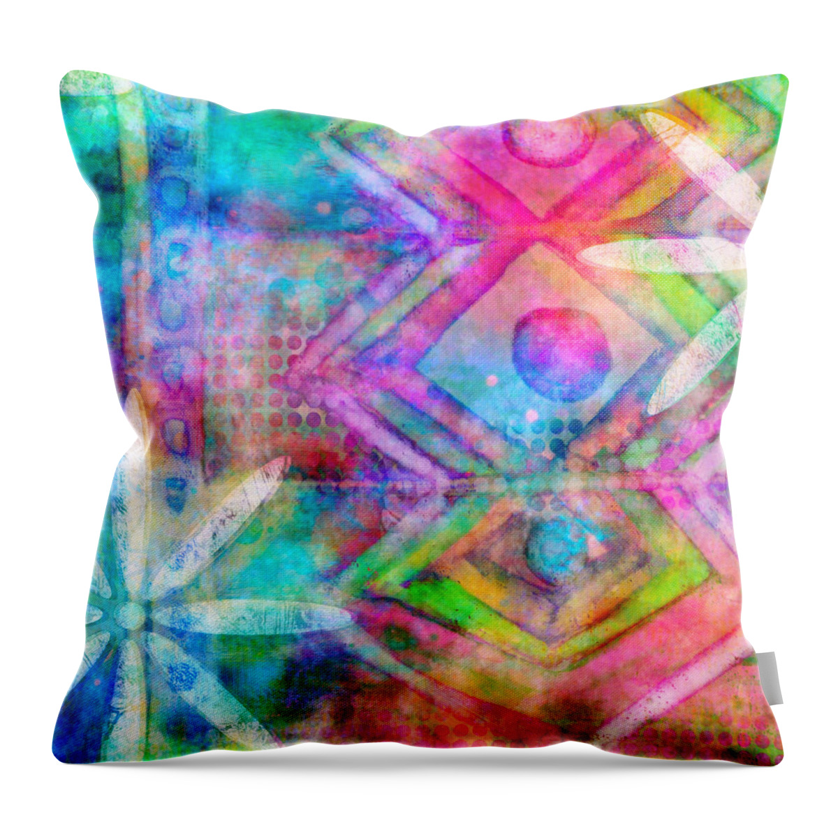 Abstract Throw Pillow featuring the painting Garden Delight by Robin Mead