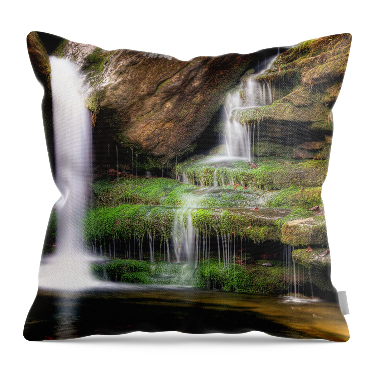 Waterfall Throw Pillow featuring the photograph Garden of Eden by Tamyra Ayles