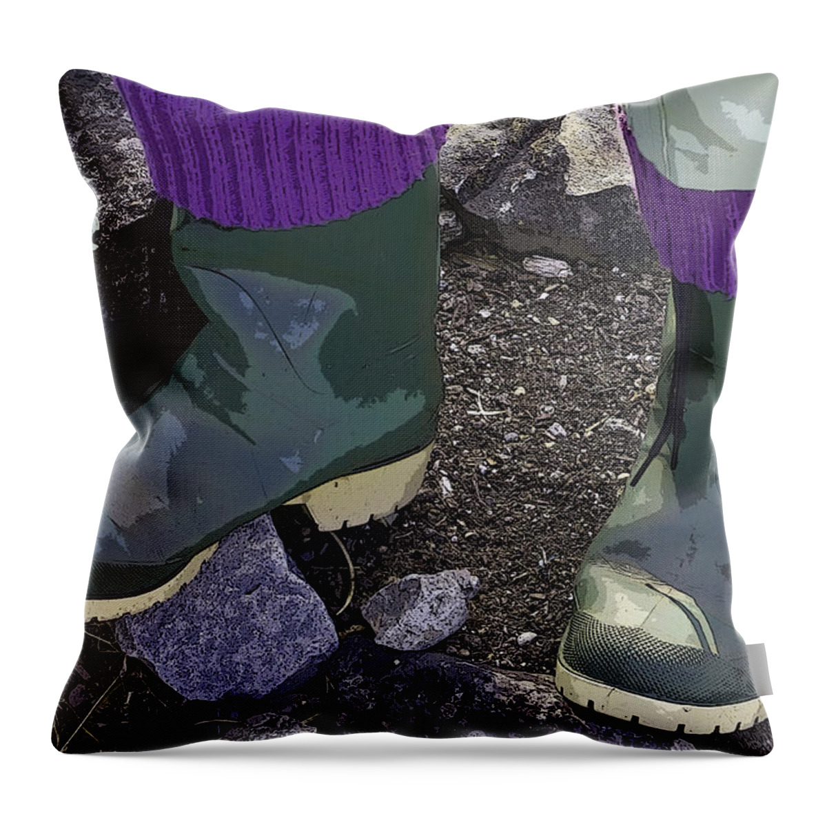 Photograph Throw Pillow featuring the photograph Gardener's Fashion Statement by Rhonda McDougall
