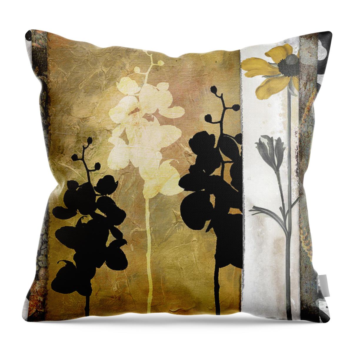 Flowers Throw Pillow featuring the painting Gardenscape I by Mindy Sommers