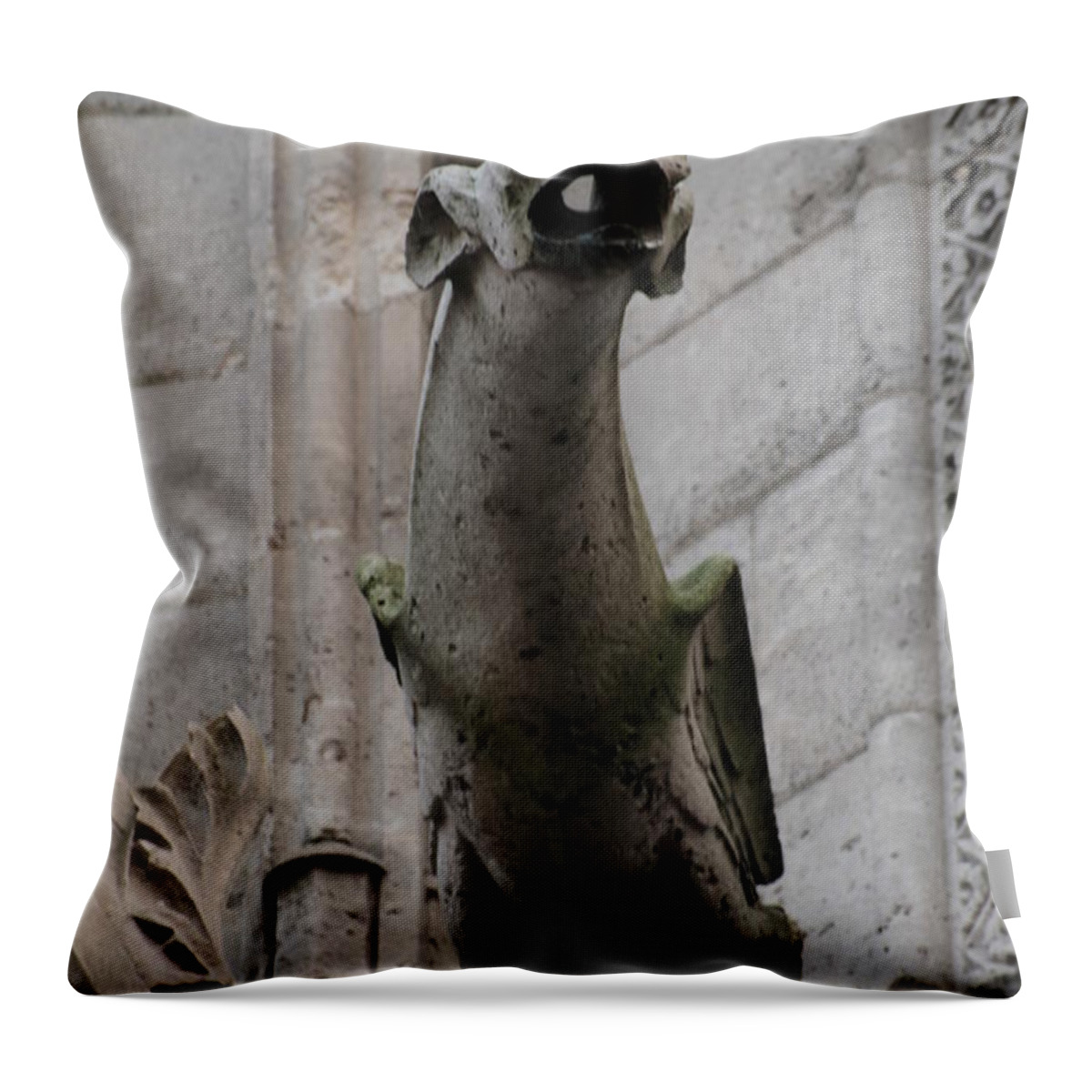 Gargoyle Throw Pillow featuring the photograph Gargoyle Notre Dame by Christopher J Kirby