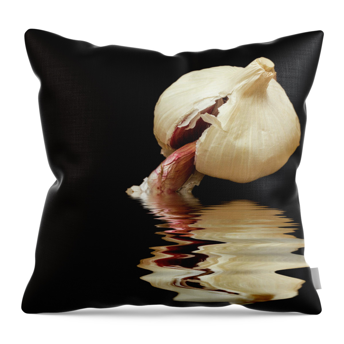 Garlic Throw Pillow featuring the photograph Garlic cloves of Garlic by David French