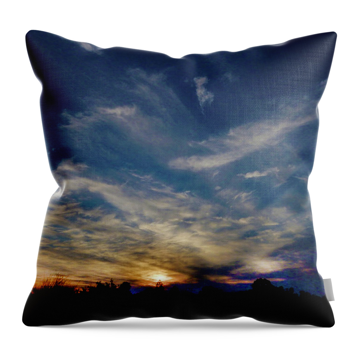 Sunset Throw Pillow featuring the photograph Gaslight Sunset by Mark Blauhoefer