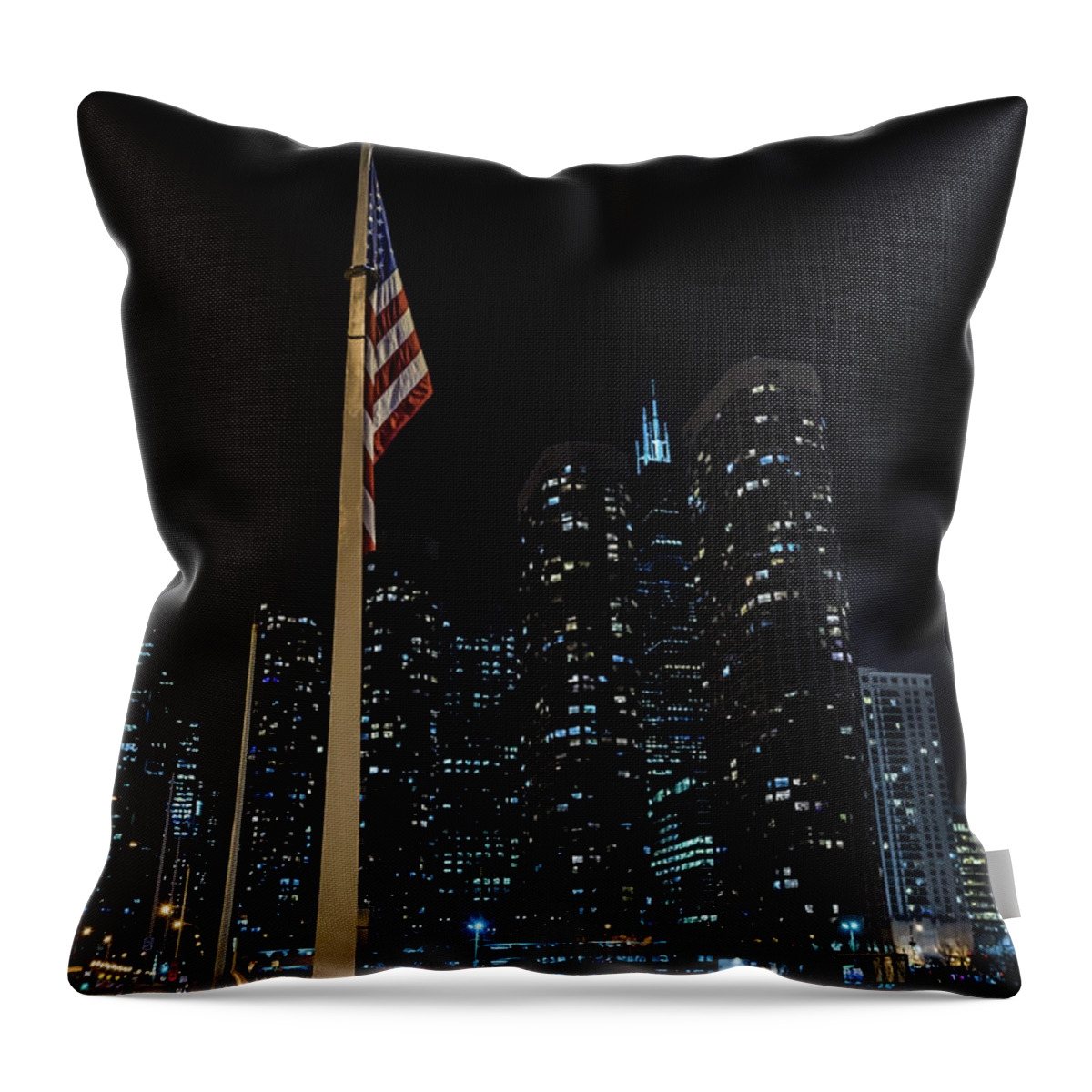 Sears Throw Pillow featuring the photograph Gate to the West Loop Chicago by Bruno Passigatti