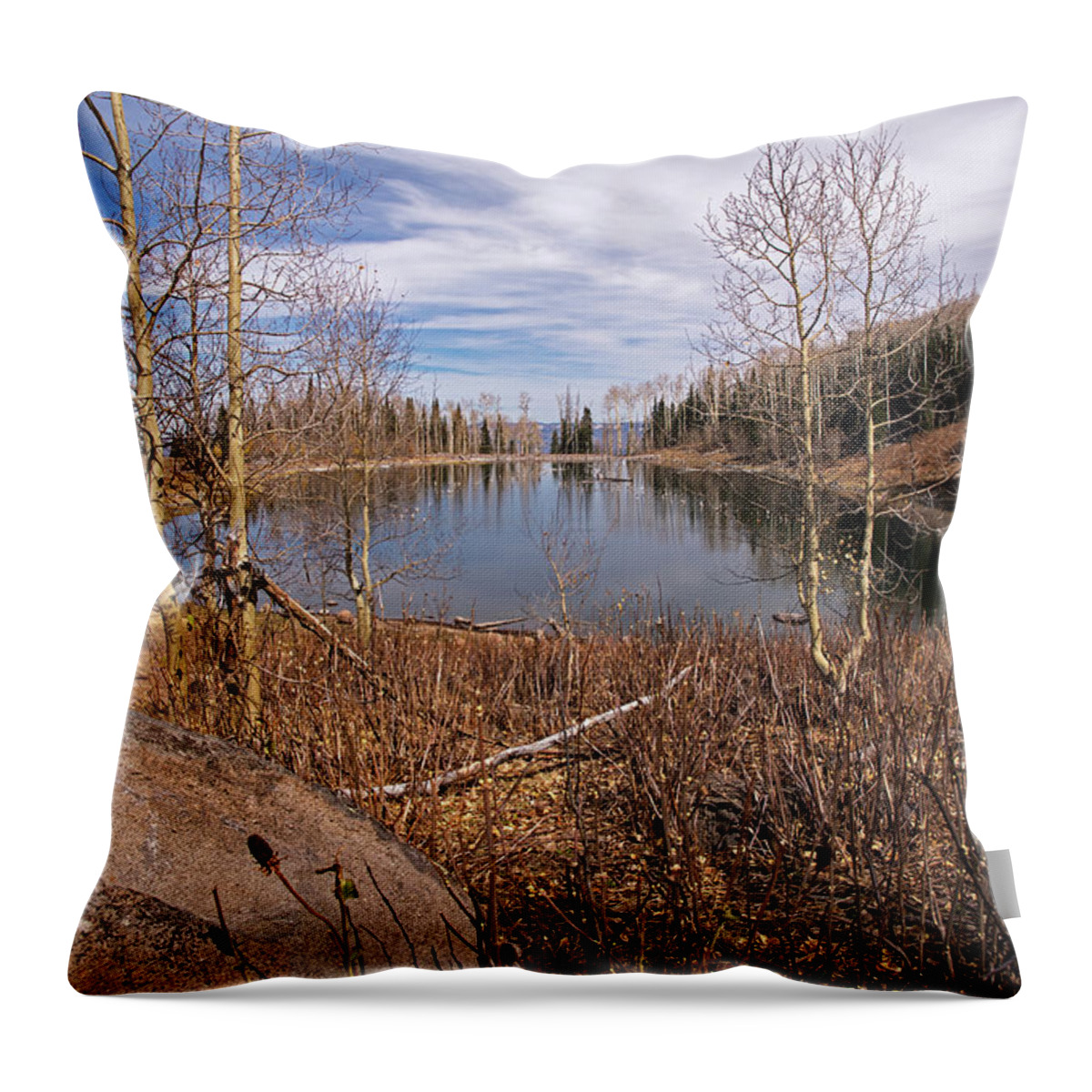 Gates Lake Throw Pillow featuring the photograph Gates Lake UT by Cindy Murphy - NightVisions