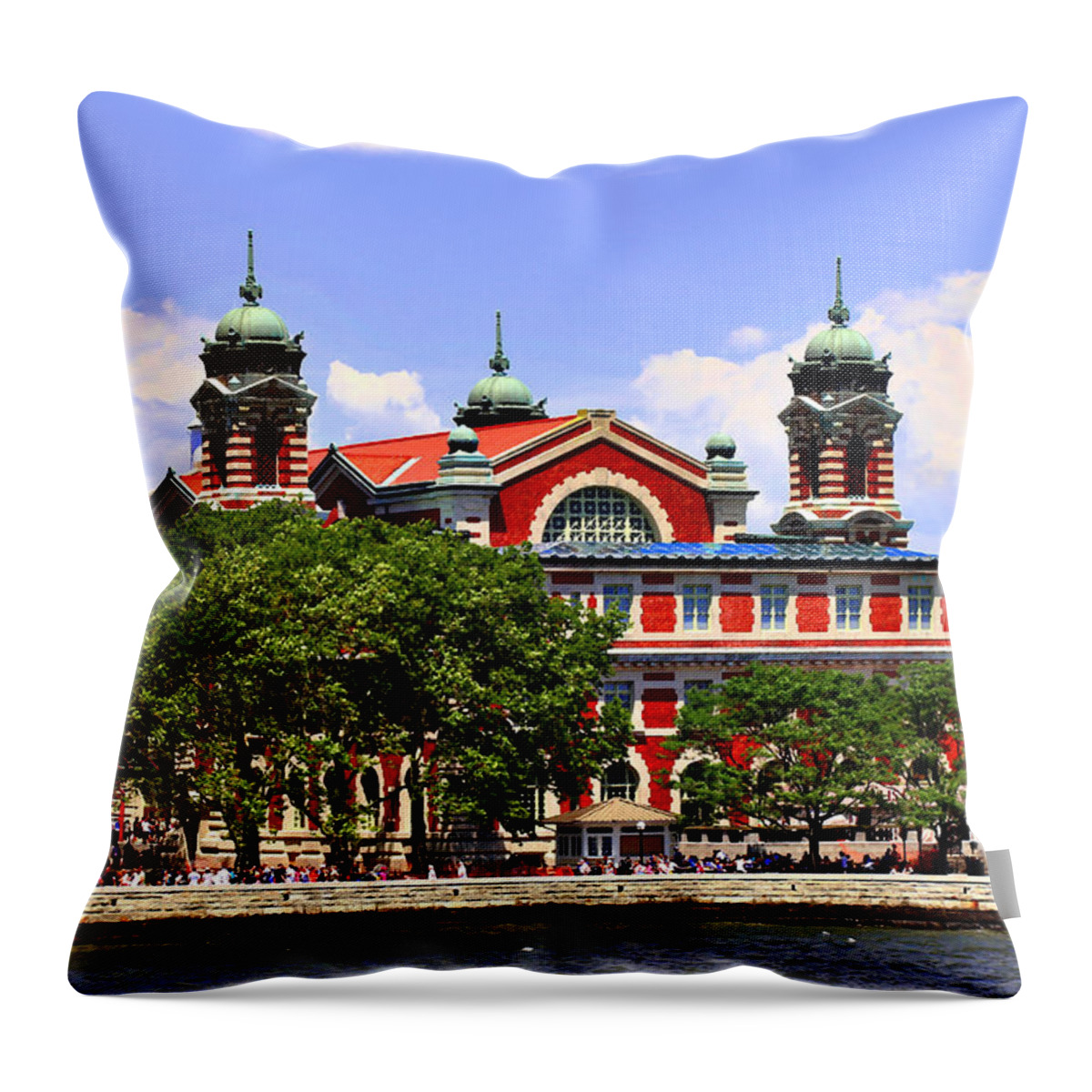Ellis Island Throw Pillow featuring the photograph Gateway by Iryna Goodall