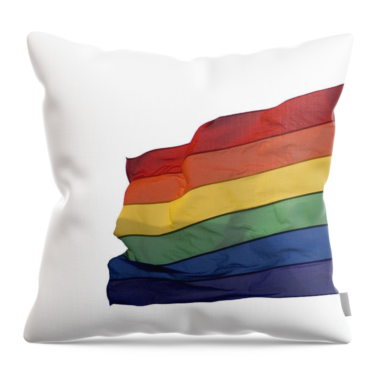 Flag Throw Pillow featuring the photograph Gay rainbow Flag by Ilan Rosen