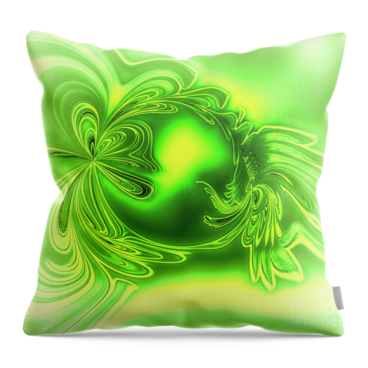 Edelstein Throw Pillow featuring the digital art Gemstone Green Tourmaline by Eva-Maria Di Bella