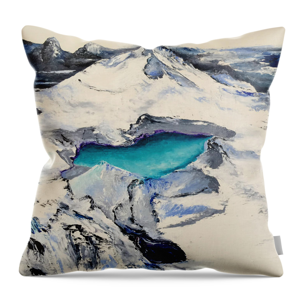 Landscape Throw Pillow featuring the painting Gemstone Lake by Terry R MacDonald