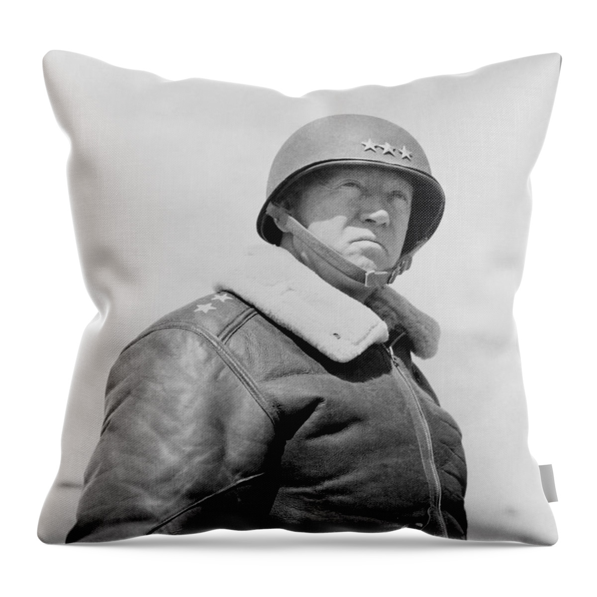 General Patton Throw Pillow featuring the photograph General George S. Patton by War Is Hell Store