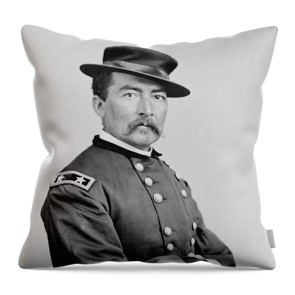 General Throw Pillow featuring the photograph General Sheridan by War Is Hell Store
