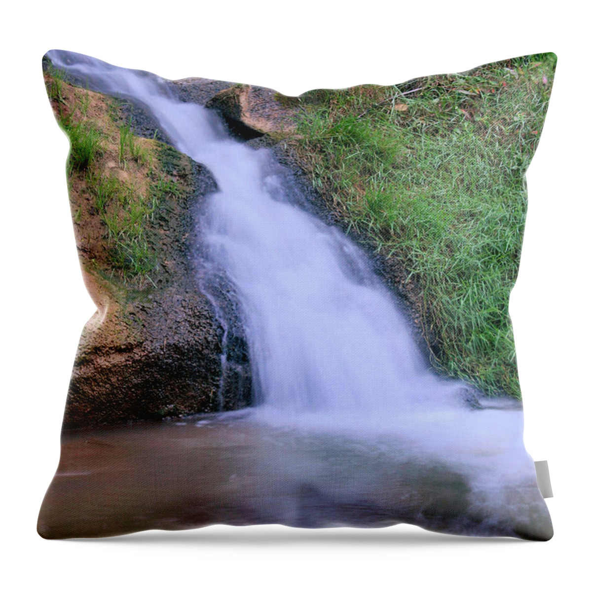 Waterfall Throw Pillow featuring the photograph Gently Flowing by Kristin Elmquist