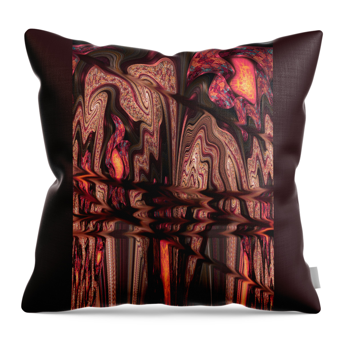Fractal Throw Pillow featuring the digital art Geodes by Digital Art Cafe