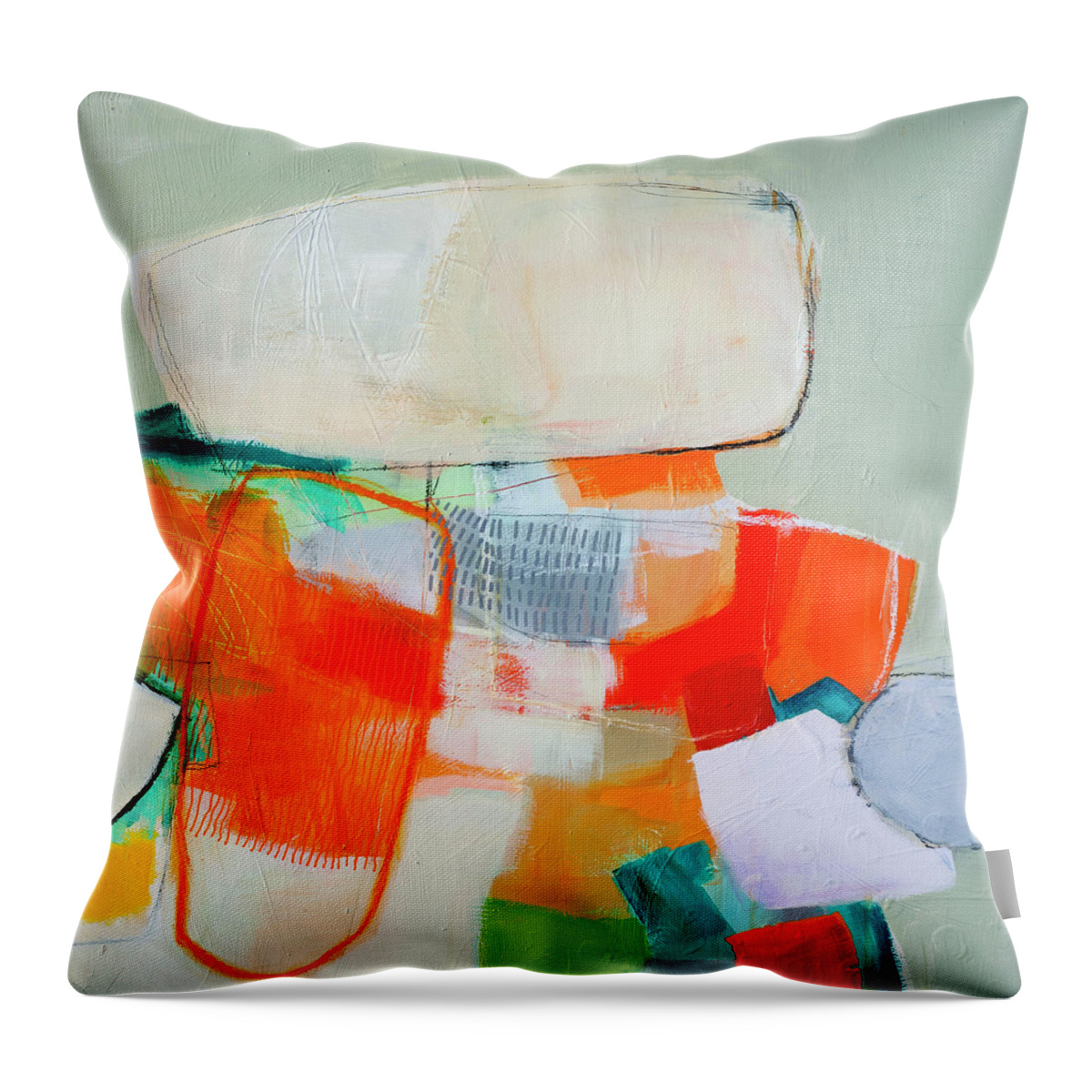 Abstract Art Throw Pillow featuring the painting Geologic Time by Jane Davies