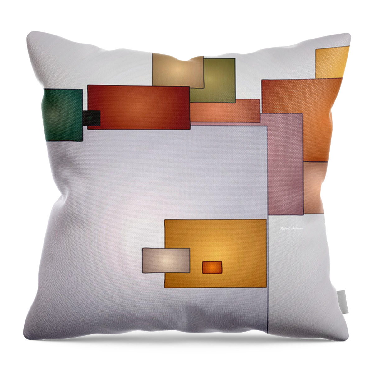 Rafael Salazar Throw Pillow featuring the digital art Geometric Abstract by Rafael Salazar