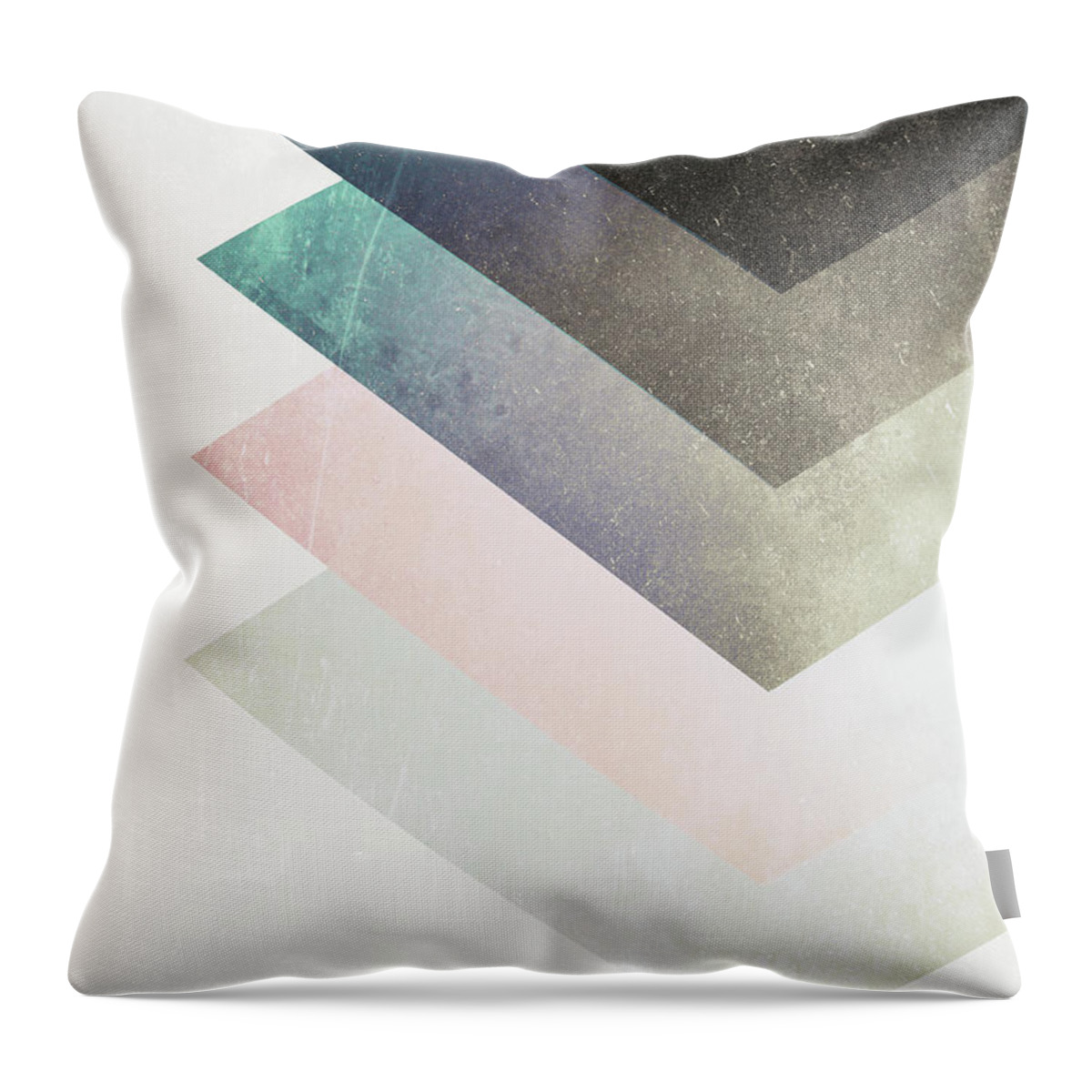 Geometric Throw Pillow featuring the mixed media Geometric Layers by Emanuela Carratoni