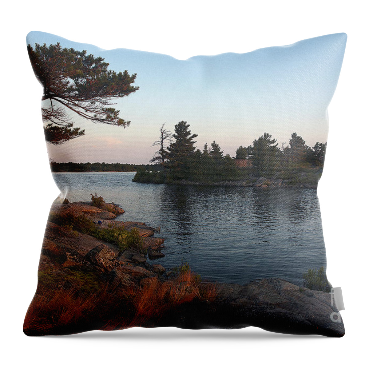 Georgian Bay Throw Pillow featuring the photograph Georgian Bay Sunrise-4299 by Steve Somerville