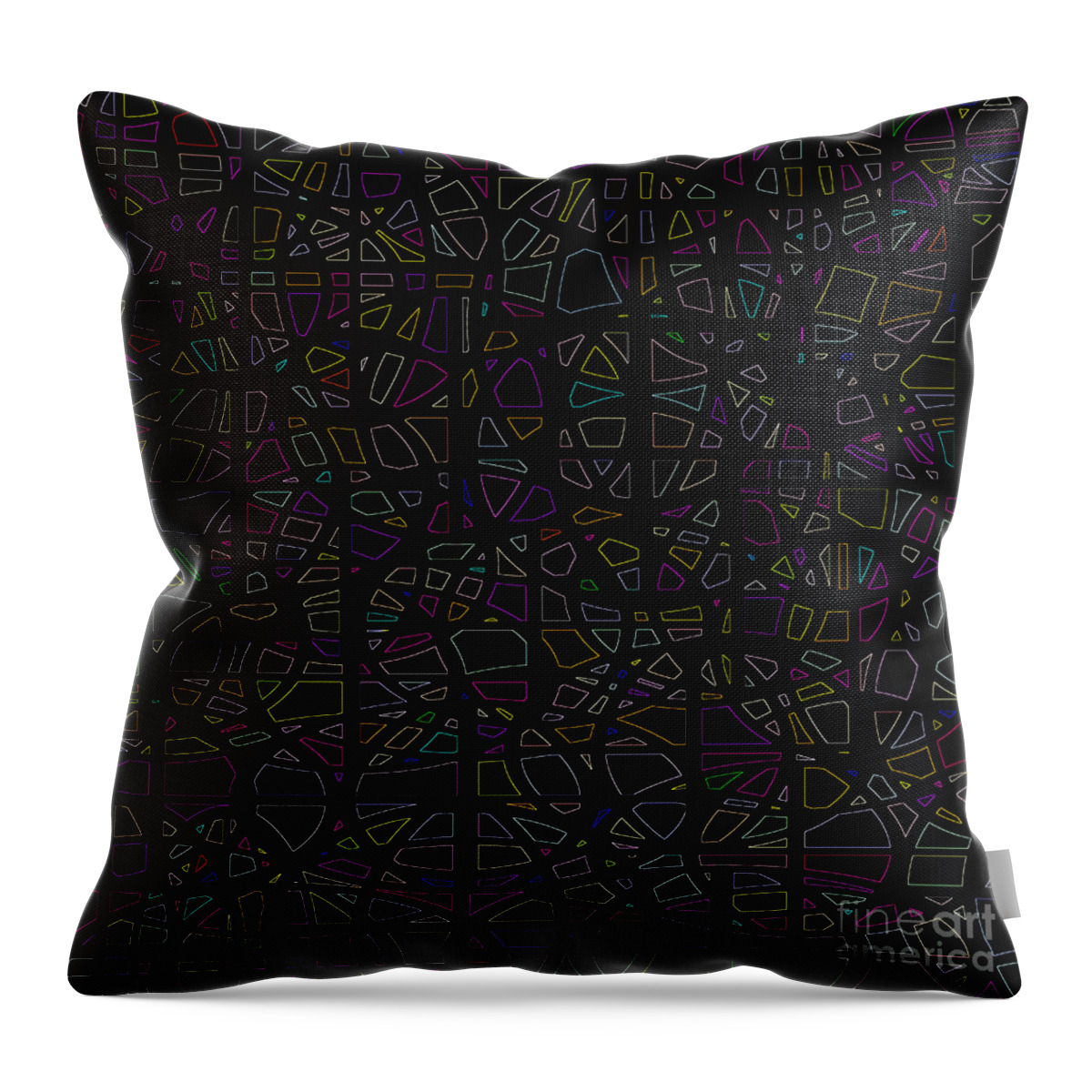 Unique Throw Pillow featuring the digital art Geoshapes Abstract by Susan Stevenson