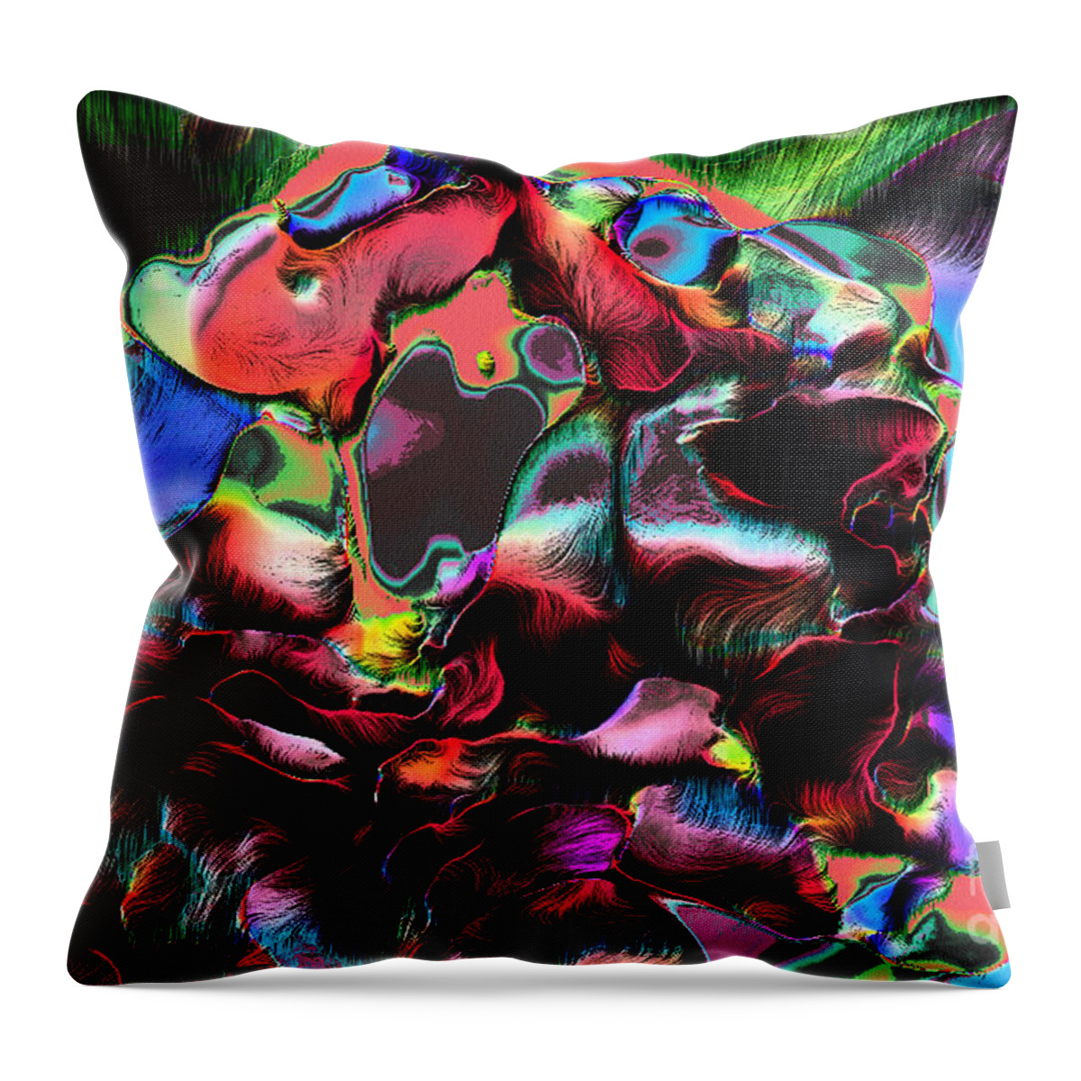 Abstract Throw Pillow featuring the photograph Geranium gone Wild Abstract by Dee Flouton