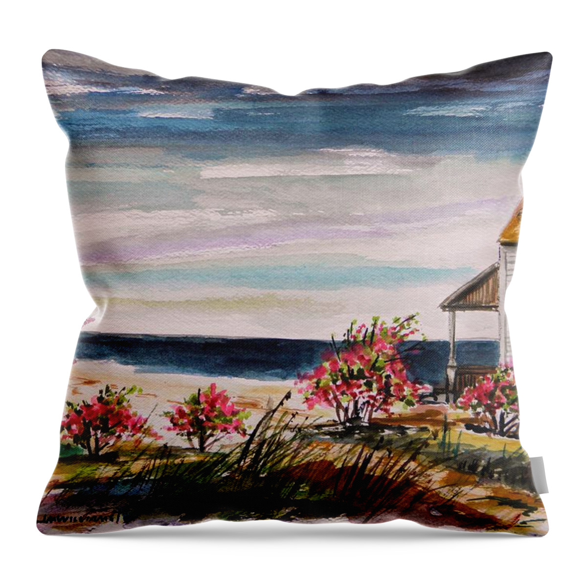 Beach Throw Pillow featuring the painting Getaway by John Williams