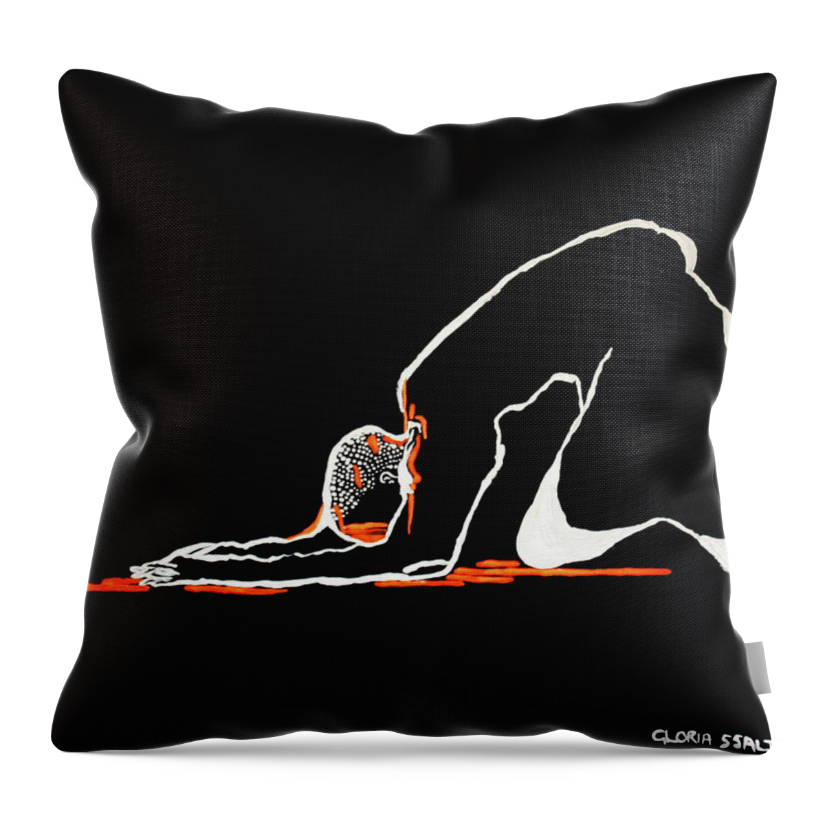 Jesus Throw Pillow featuring the painting Gethsemanes Call by Gloria Ssali