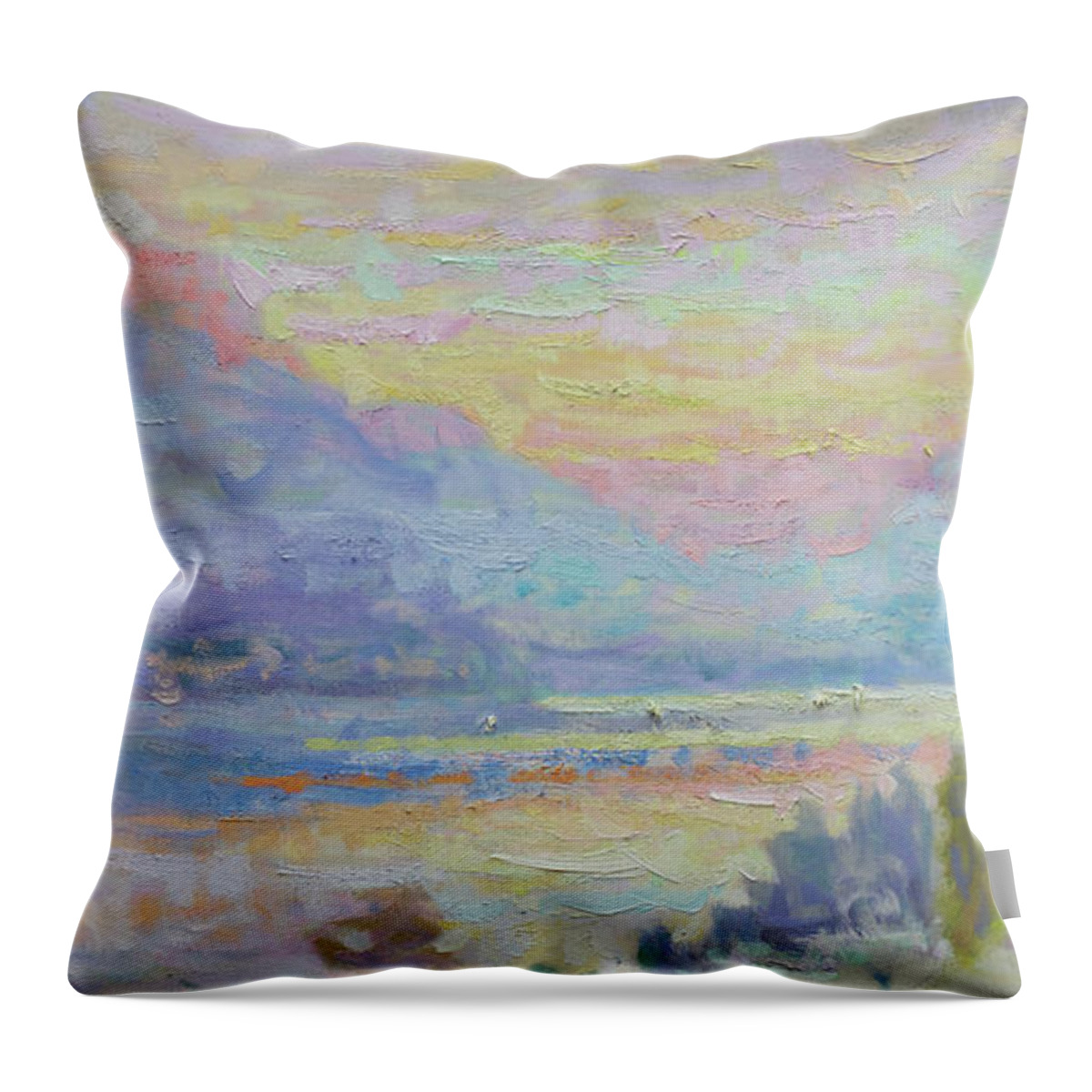Fresia Throw Pillow featuring the painting Getting to the Other Side by Jerry Fresia