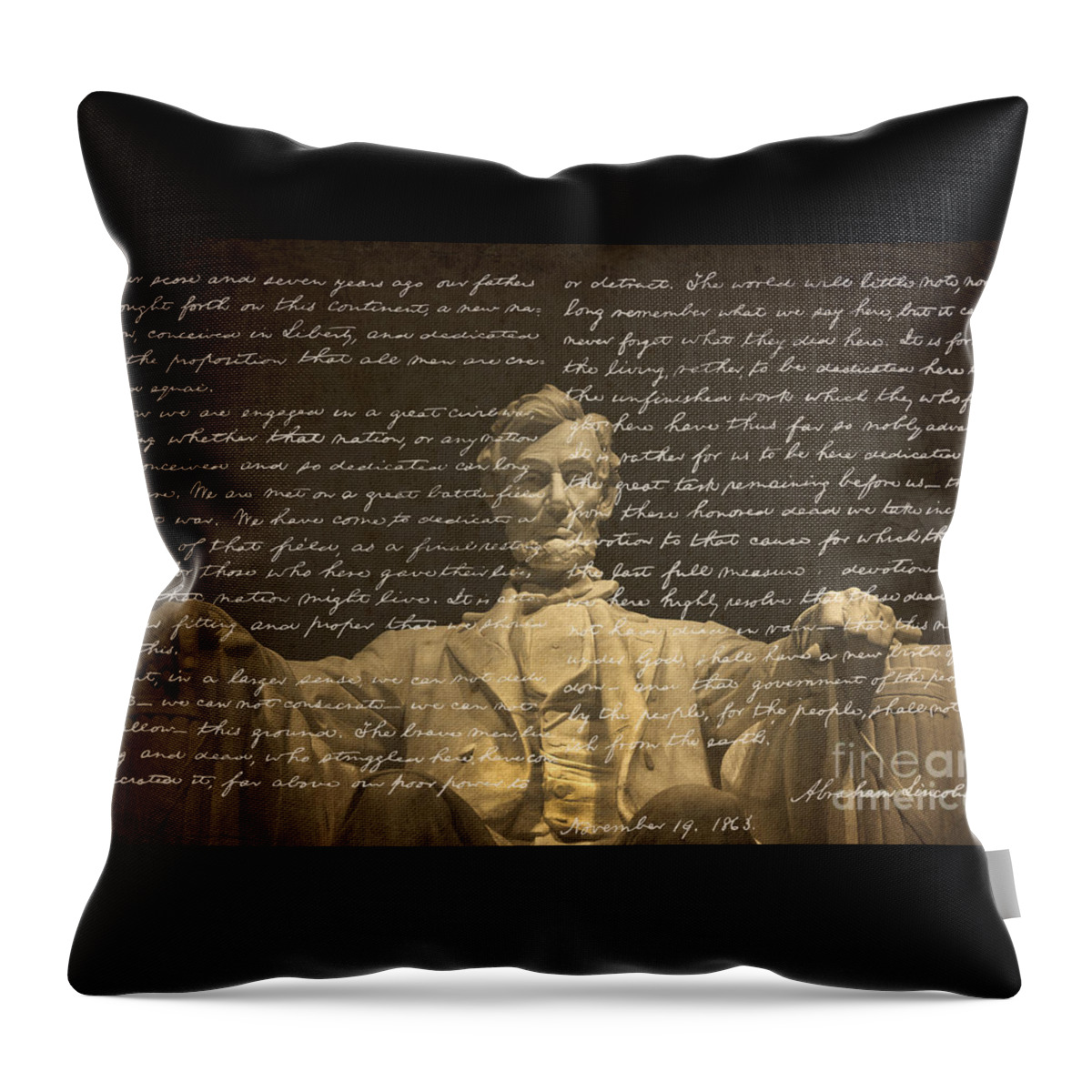 Gettysburg Address Throw Pillow featuring the photograph Gettysburg Address by Diane Diederich
