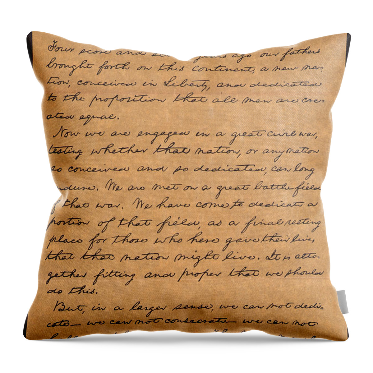 1863 Throw Pillow featuring the drawing Gettysburg Address by Granger