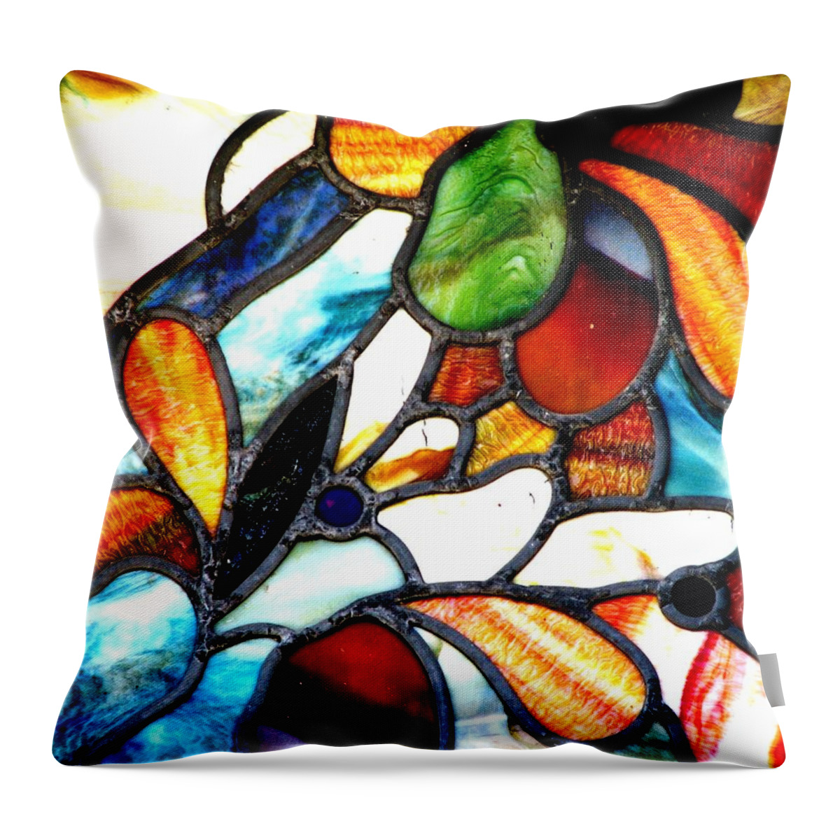 Stained Glass Throw Pillow featuring the photograph Gettysburg College Chapel Window by Angela Davies