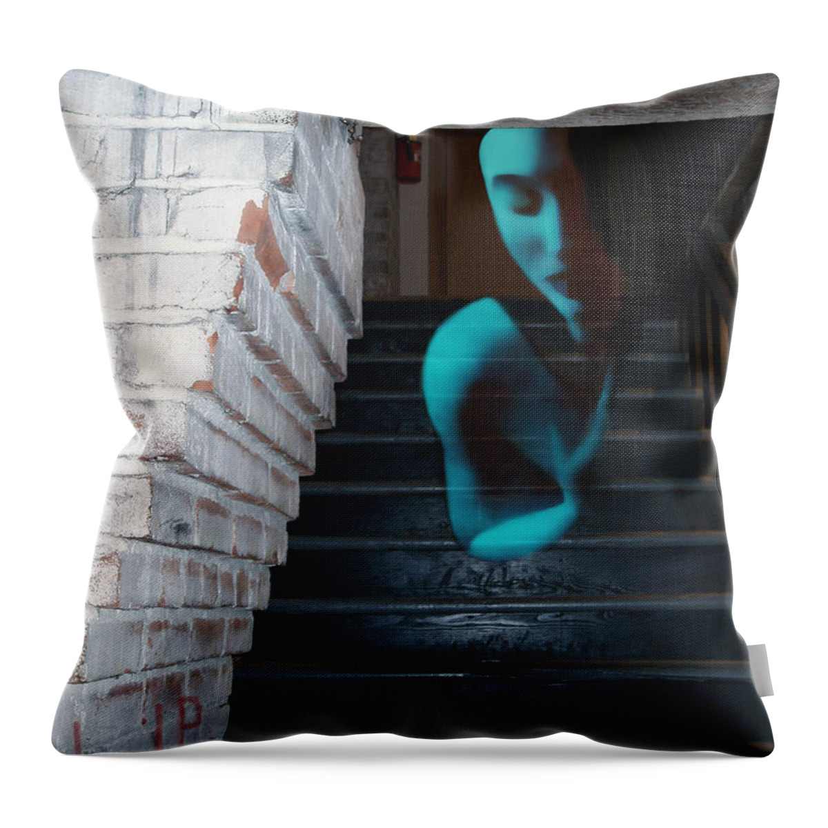 Angst Throw Pillow featuring the photograph Ghost of Pain by Jaeda DeWalt